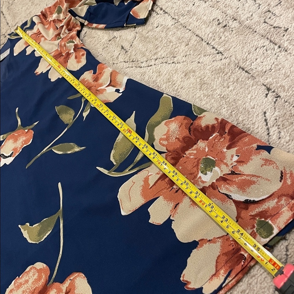 Floral Navy Women's knee length dress - Picture 13 of 13